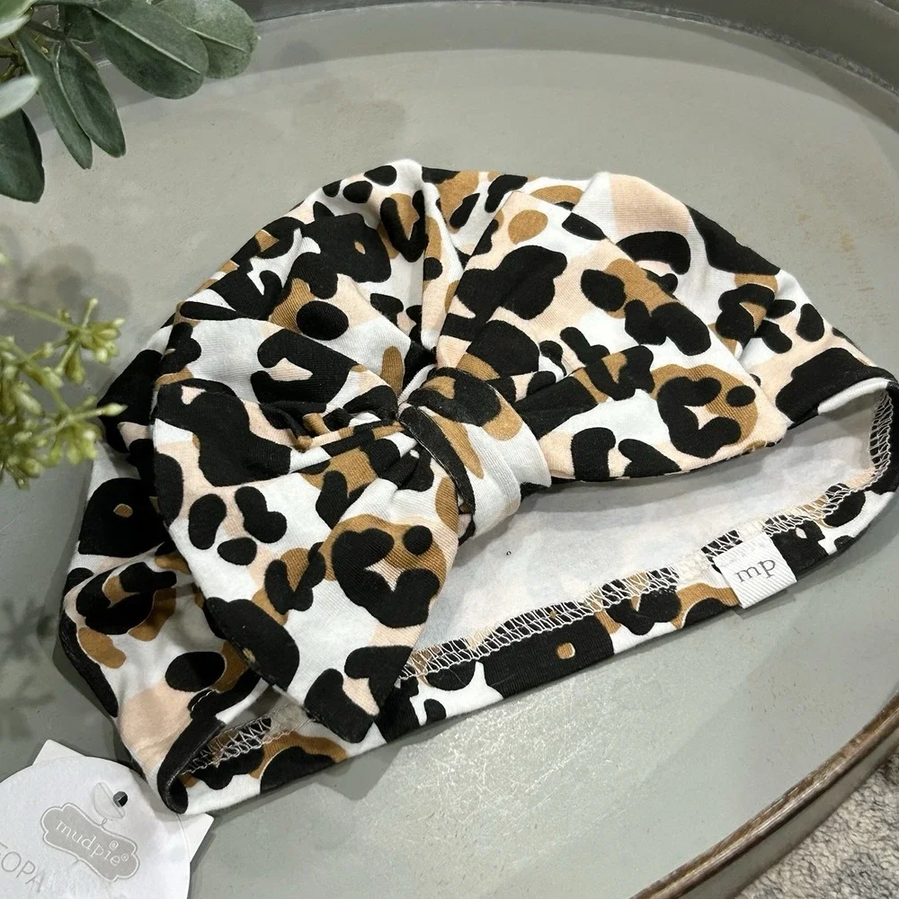 Mudpie Girls Leopard Bow Hat Size‎ 6-18 Months
